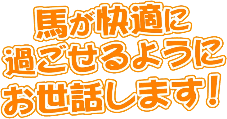 馬が快適に過ごせるようにお世話します！