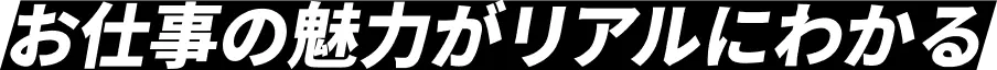 お仕事の魅力がリアルにわかる